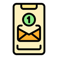 new mail inbox icon color outline vector image