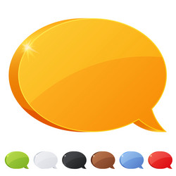 set of 7 speech bubble symbol in different colors vector