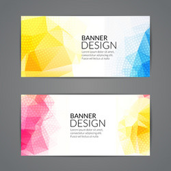 set of polygonal triangular colorful background vector image