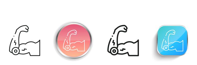 elbow icon thin linear regular and button style vector image