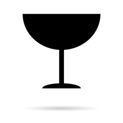 fragile flat icon with shadow isolated on white vector image