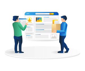 isometric flat 3d concept of developer stacking vector