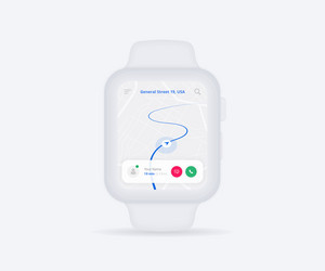 smartwatch map gps navigation app ux ui concept vector image