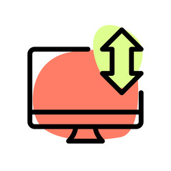 transferring data via desktop between devices vector image