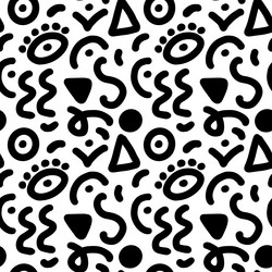 90s seamless pattern squiggle random vector image