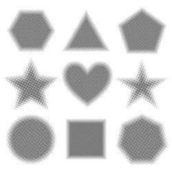 grey geometric shapes with halftone effect vector image