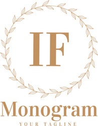 if initial a logo design with feminine style vector image