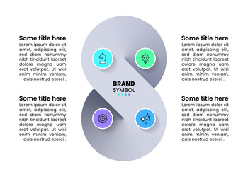 infographic template abstract spiral with 4 steps vector image