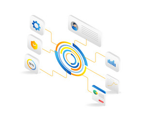 isometric flat 3d concept of digital vector