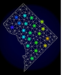 polygonal wire frame mesh map of district columbia vector image