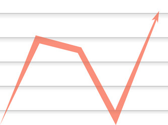 red arrow on the background of lines vector image