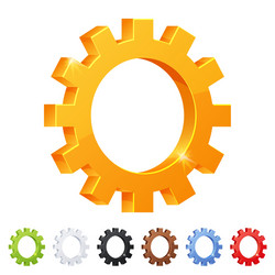 set of 7 settings symbol in different colors vector image