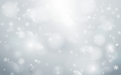 abstract bokeh and snowflakes in white background vector