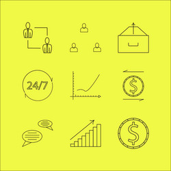 Business linear icon set simple outline icons vector