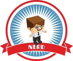 Cubed Nerd Character vector image