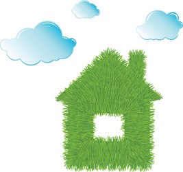 eco house and clean clouds vector