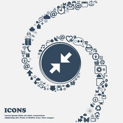exit full screen icon in the center around vector image