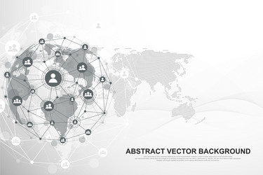 global structure networking and data connection vector