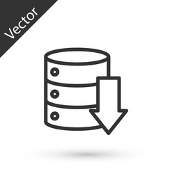 Grey line server data web hosting icon isolated vector