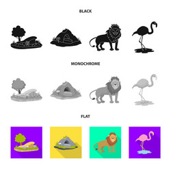 isolated object of nature and fun icon set vector image