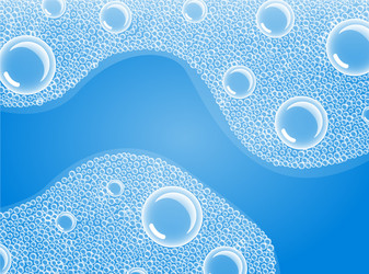 Soap bubbles in bath or sud transparent foam vector