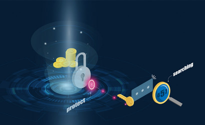 abstract social media bitcoin of blockchain vector image