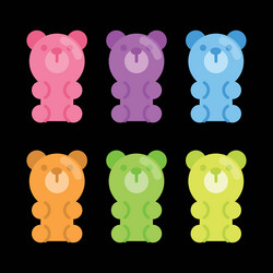 Colorful gummy bears for kids cartoon illu vector