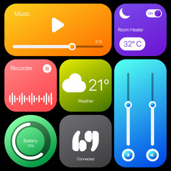 colorful smart device ui elements set vector image