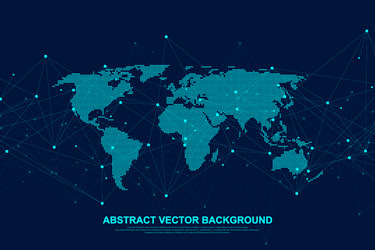 global structure networking and data connection vector image