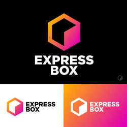 gradient box symbol arrow delivery company icon vector image