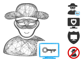 hatched computer hacker mesh vector image