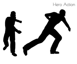 Man in hero action pose vector