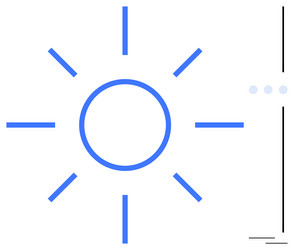 minimalistic sun with rays and geometric lines vector image