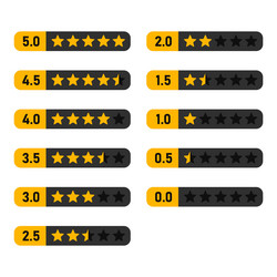 rating stars label set on white background vector