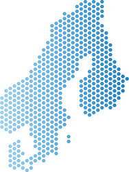 Scandinavia map hexagon abstraction vector