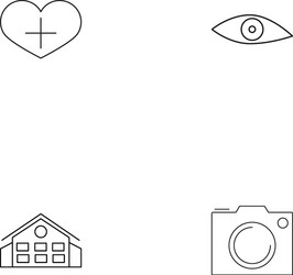 user interface simple linear icons set outlined vector image