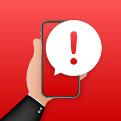 alert message mobile notification danger error vector image