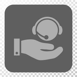 call center service rounded square button vector image