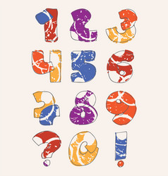 colorful set with hand drawn numbers sequence from vector image