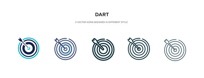 dart icon in different style two colored vector image