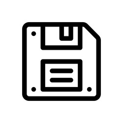 floppy disk icon thin linear style design vector image
