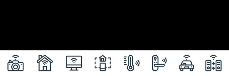 internet things line icons linear set quality vector image