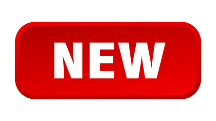 new button square 3d push vector image