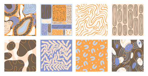 set of patterns hand drawn various shapes vector