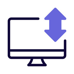 transferring data via desktop between devices vector image