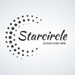 Abstract circular halftone star dots stars logo vector