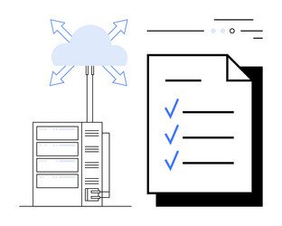 cloud computing and data management concept vector image