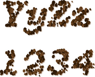 Coffee seed font vector