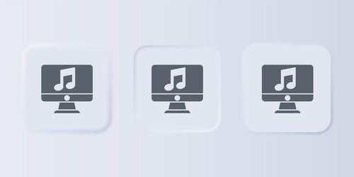 grey computer with music note symbol on screen vector image