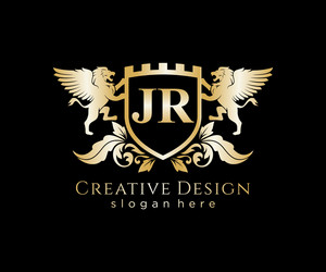 Lion Royal Initial Logo Template Vector Image